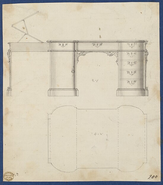 Writing Table, from Chippendale Drawings, Vol. II