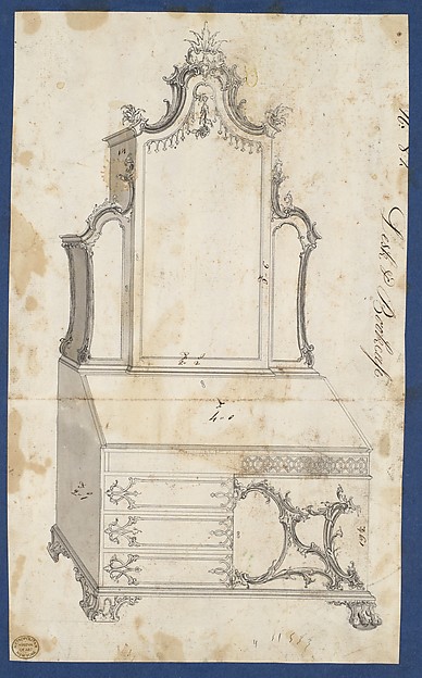 Desk and Bookcase, from Chippendale Drawings, Vol. II