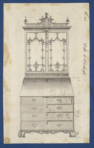 Desk and Bookcase, from Chippendale Drawings, Vol. II