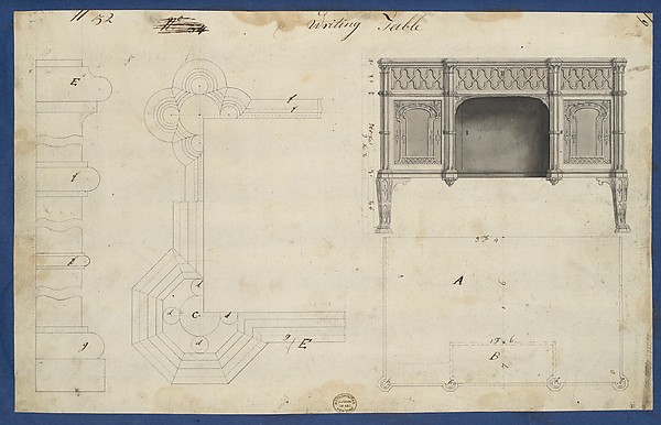 Writing Table, from Chippendale Drawings, Vol. II