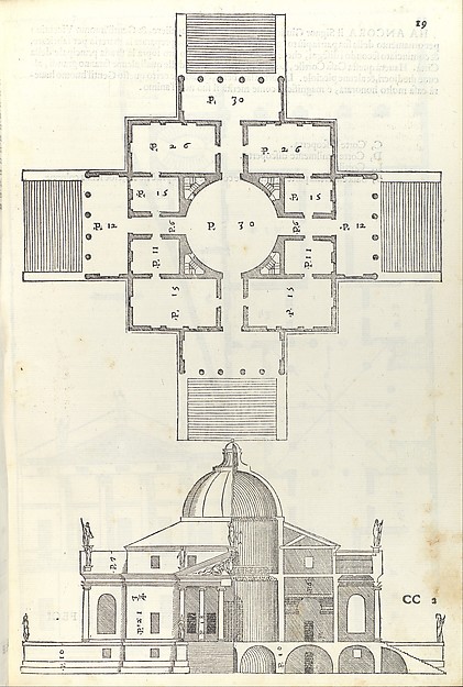 Andrea Palladio | Villa Almerico (Villa Rotunda), from I quattro libri ...