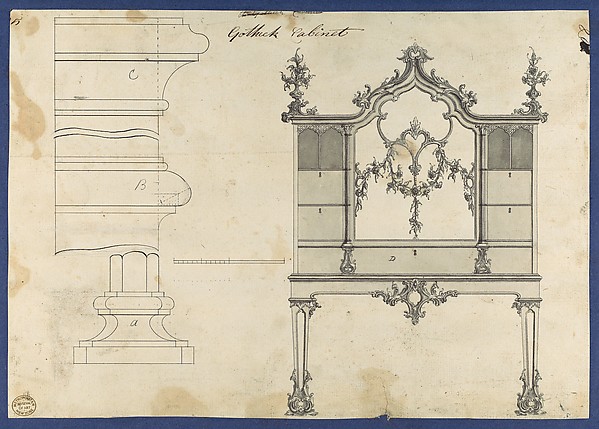 Gothick [Gothic] Cabinet, from Chippendale Drawings, Vol. II
