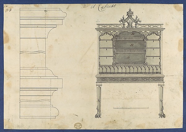 Cabinet, from Chippendale Drawings, Vol. II