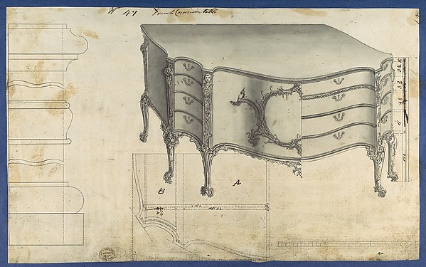 French Commode Table, from Chippendale Drawings, Vol. II