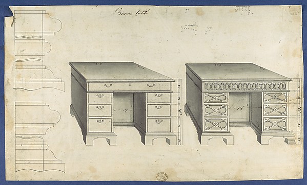 Bureau Tables, from Chippendale Drawings, Vol. II