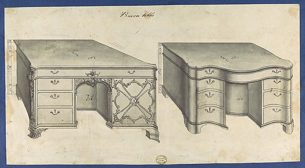Bureau Tables, from Chippendale Drawings, Vol. II