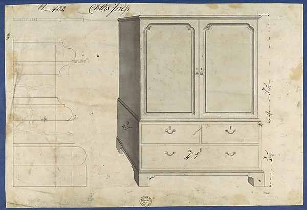 Clothes Press, from Chippendale Drawings, Vol. II