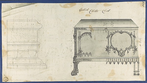 Gothic Clothes Chest, from Chippendale Drawings, Vol. II by Thomas Chippendale, The Metropolitan Museum of Art