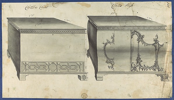 Clothes Chest and Clothes Press, from Chippendale Drawings, Vol. II