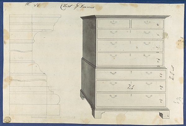 Chest of Drawers, from Chippendale Drawings, Vol. II
