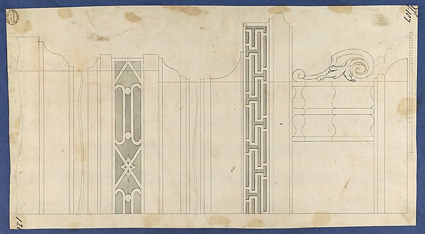 Moldings and Fretwork for China Case, from Chippendale Drawings, Vol. II