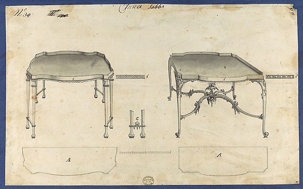China Tables, from Chippendale Drawings, Vol. II by Thomas Chippendale, The Metropolitan Museum of Art