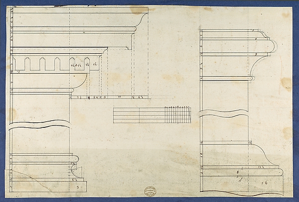 Moldings for Gothic Library Bookcase, from Chippendale Drawings, Vol. II