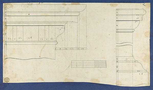 Moldings for Gothic Library Bookcase, from Chippendale Drawings, Vol. II
