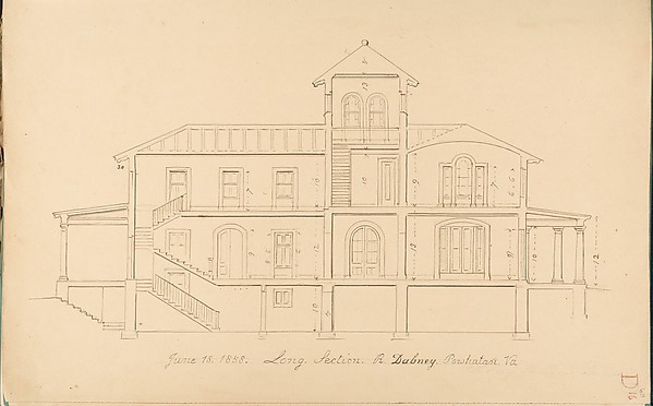 House of R. Dabney, Powhatan, Virginia (long section)