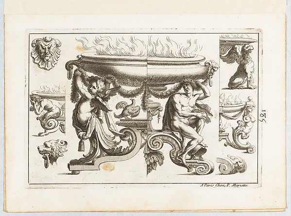 Plate 5, from "Desseins de Brasiers dont les Ornements peuuent Seruir aux Cuuettes, Tables, et autres Ouurages d'Orfeurerie"
