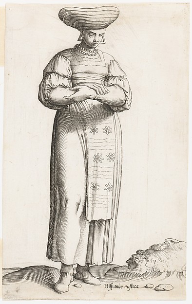 Costume Plate: Hispania Rustica mul. (with label on ground)