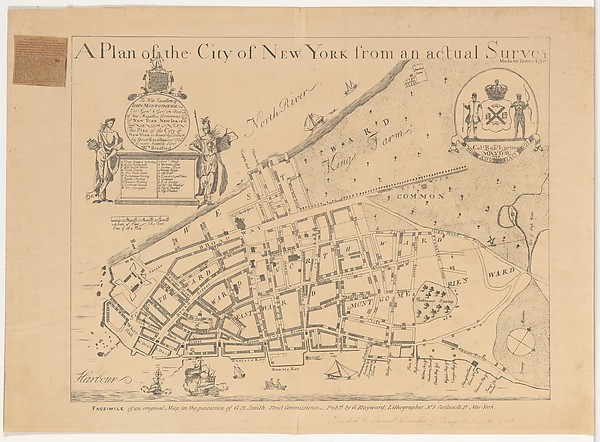 A Plan of the City of New York from an Actual Survey Made by James Lyne, 1728