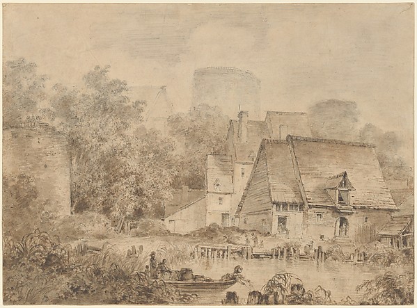 Farm Buildings beside a Waterway