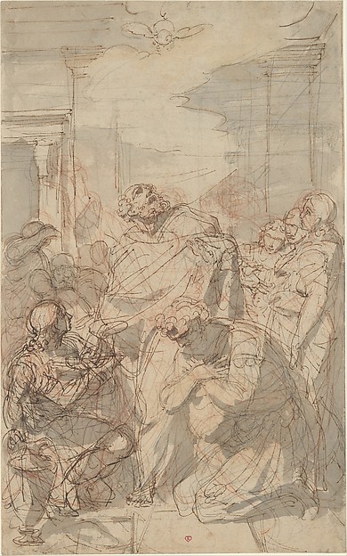 St. Peter Baptizing Cornelius (Acts 10: 44-48) by Laurent Pécheux