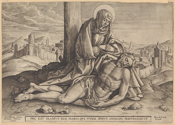 Pietà by Hieronymus (Jerome) Wierix