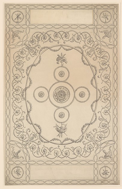 Design for a Ceiling, an Oblong with an Oval Center