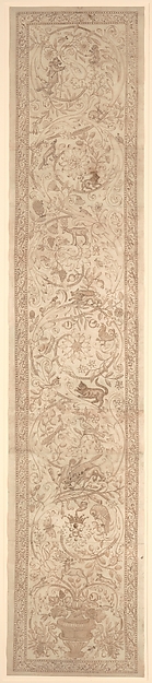 Cartoon for the embroidery of an orphrey bearing Medici arms combined with Arms of the House of Austria