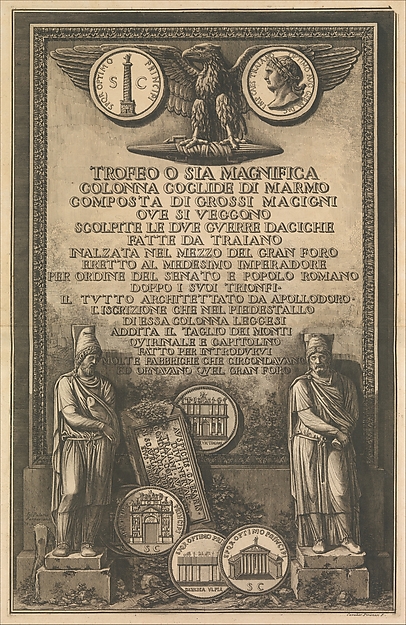 Title page, from "Trofeo o sia Magnifica Colonna Coclide..." (The Trophy or Magnificent Spiral Column)