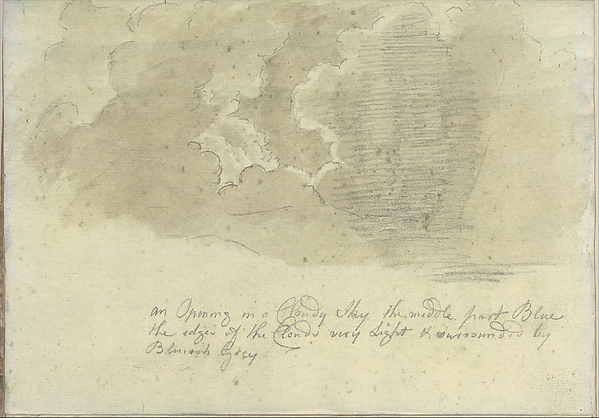 An Opening in a Cloudy Sky (Smaller Italian Sketchbook, leaf 13 recto)
