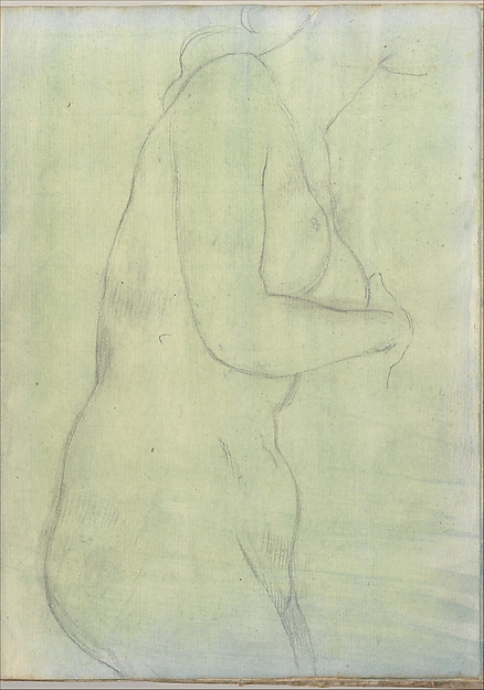Sketch of a Female Nude Resembling the Medici Venus (Smaller Italian Sketchbook, leaf 20 recto)