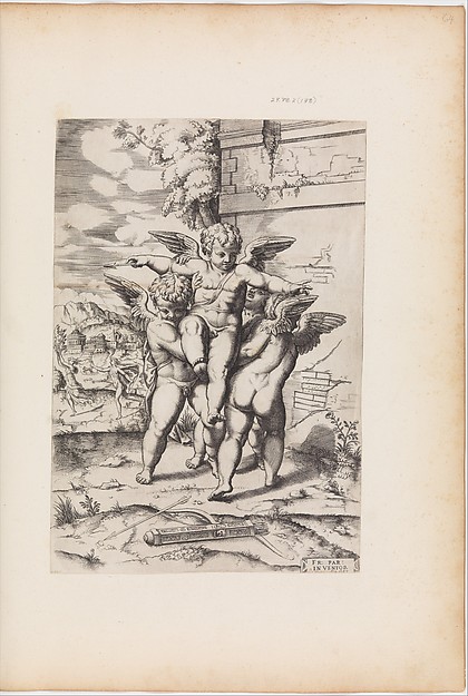 [Four Cupids; Apollo and Daphne in the Background]