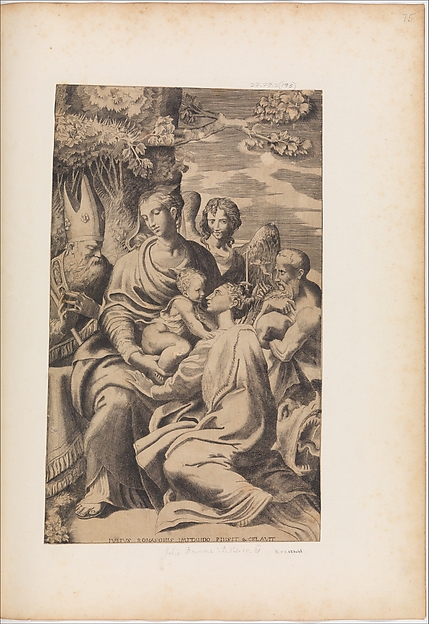 The Madonna and Child Attended by Saints by Giulio Bonasone