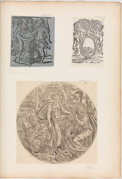 Emblem from a Book with Putti and a Unicorn