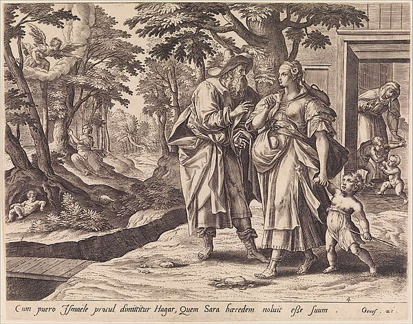The Banishment of Hagar and Ishmael, from "The Story of Abraham" by Adriaen Collaert