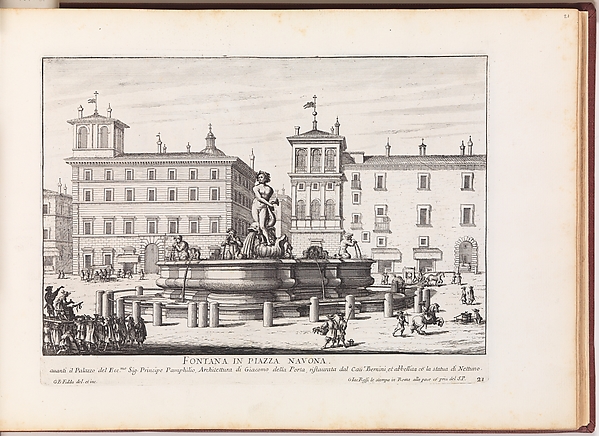 Fontana in Piazza Navona [Fontana del Moro], from "La Fontane di Roma nelle Piazze e Luoghi Publici (...)"