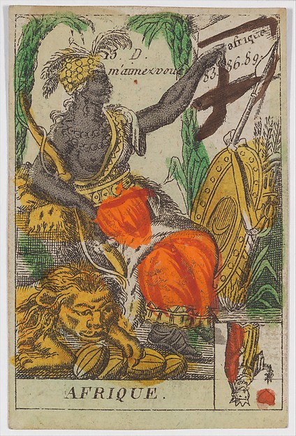 Afrique, from the playing cards (for quartets) "Costumes des Peuples Étrangers"