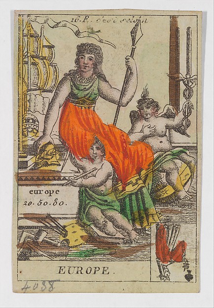Allegory of Europe, from the playing cards (for quartets) "Costumes des Peuples Étrangers"