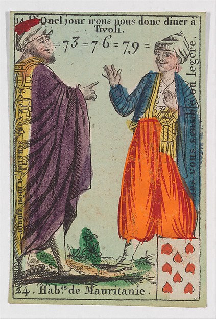 Hab.ts de Mauritanie, from the playing cards (for quartets) "Costumes des Peuples Étrangers"
