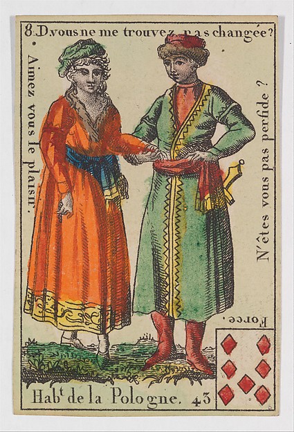 Hab.t de la Pologne, from the playing cards (for quartets) "Costumes des Peuples Étrangers"