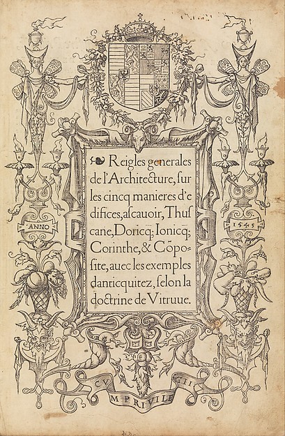 Reigles generales de l'architecture, sur les cincq manieres d'edifices