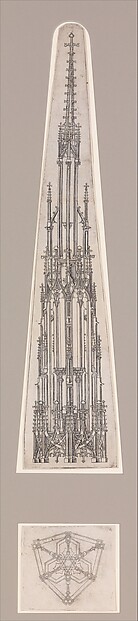 Elevation of a Gothic Pinnacle with a Hexagonal Plan