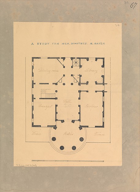 House for Henry Whitney, New Haven, Connecticut (plan)