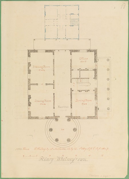 House for Henry Whitney, New Haven, Connecticut (client's plan)