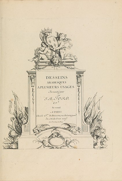 Desseins Arabesques a Plusieurs Usages Inventés par J.B. Toro (Title Page)