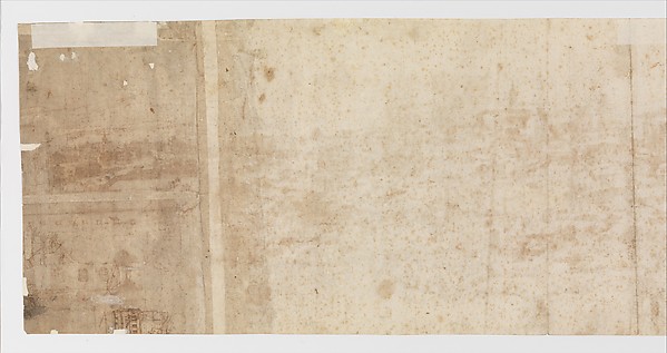 View of Rome from the Janiculum in the South-West; verso: Sketch of buildings and plants