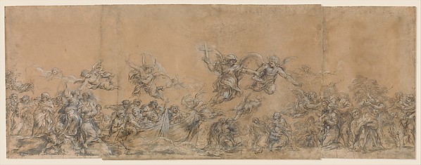 Study for Angels Sealing the Foreheads of the Children of Israel in Saint Peter's Basilica by Pietro da Cortona (Pietro Berrettini)