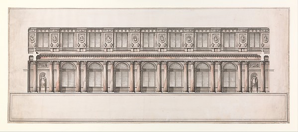 Longitudinal Section of Great Throne Room (Saint George's Hall), Winter Palace, Saint Petersburg
