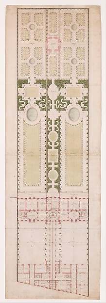 Ground Plan for the Hotel de la Rochefoucauld Doudeauville and its Garden, Paris