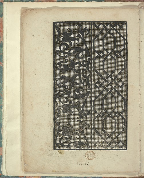 Opera Nova Universali intitulata Corona di racammi, page 9 (verso)
