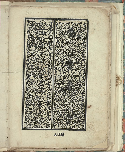 Opera Nova Universali intitulata Corona di racammi, page 4 (recto)